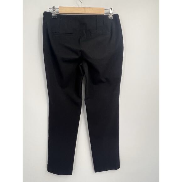 Talbots Black Bi-stretch Straight Leg Curvy Flat Front Pants Size 4P - Picture 2 of 5